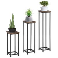 Outsunny 3-teiliges Set Pflanzenständer Stapelbarer Blumenhocker Blumentopfhalter Platzsparender