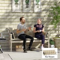 3 Sitzer Bankauflage 180x110x8 cm Bankkissen mit Bändern, Sitzkissen Stuhlkissen