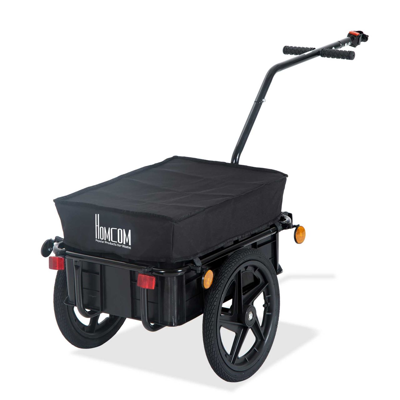 HOMCOM Fahrradanhänger Lastenanhänger 40kg Belastbarkeit Transportanhänger Stahl