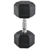 HOMCOM Kurzhantel, Hexagon Gummihantel, 17,5 kg Fitness Gewichte aus Gusseisen