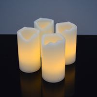 X4-LIFE LED Echtwachskerzen medium 4er Set inkl. Fernbedienung