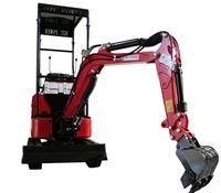 Minibagger HZC Power DKB881, Diesel, 920 Kg, Arm schwenkbar, rot