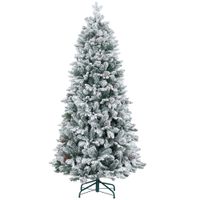 HOMCOM Künstlicher Weihnachtsbaum, 180 cm Christbaum mit 1489 Spitzen, Grün