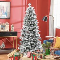 HOMCOM Künstlicher Weihnachtsbaum, 180 cm Christbaum mit 1489 Spitzen, Grün