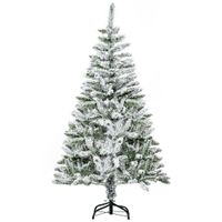 HOMCOM Weihnachtsbaum 150cm Künstlich Kieferbaum mit Kunstschnee 358 Astspitzen