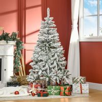 HOMCOM Weihnachtsbaum 150cm Künstlich Kieferbaum mit Kunstschnee 358 Astspitzen