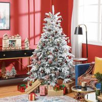 HOMCOM künstlicher Weihnachtsbaum, 180 cm Christbaum mit 1321 Spitzen, Grün