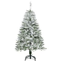 HOMCOM Künstlicher Weihnachtsbaum, 120 cm Kunstkiefer mit Kunstschnee, Indoor