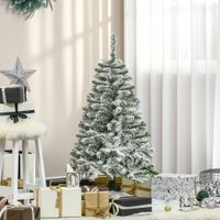 HOMCOM Künstlicher Weihnachtsbaum, 120 cm Kunstkiefer mit Kunstschnee, Indoor