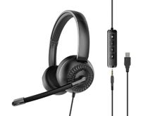 METIS USB Stereo Headset, 3.5mm Jack with USB Soundcard, black