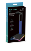 EXCELLO NX RGB Headset Stand, USB 2.0 Hub, black