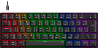 ATMOS RGB Rainbow Mechanical 60% Gaming Keyboard with brown switches, black - DE layout