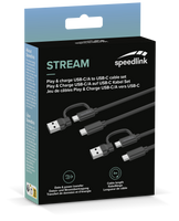 STREAM Play &amp; Charge USB-C/A to USB-C Cable Set, black