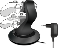 TWINDOCK Charging System with A/C Adapter - for PS4, black