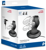TWINDOCK Charging System with A/C Adapter - for PS4, black
