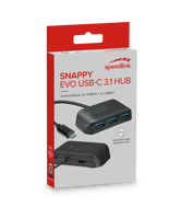SNAPPY EVO USB Hub, 4-Port, Type-C to USB 3.0, USB 3.1 Gen 1, USB 3.2 Gen 1 (5 Gbit-s), black