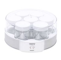 Camry CR 4519 Joghurtmaker mit 7 Glasgefäßen und Schraubdeckel - Weiß/Silber