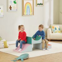 Schaumstoff Bausteine Kinder 3 Stück Klettern Riesenbausteine Hellgrau