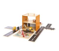 Pinolino Spielwelt „Gustav“ – Holzbaustelle mit Figuren & Zubehör, ab 3 Jahren