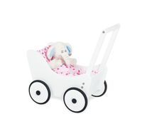 Pinolino Puppenwagen Maria – Holzlauflernhilfe mit Bettzeug