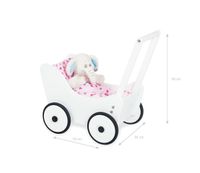Pinolino Puppenwagen Maria – Holzlauflernhilfe mit Bettzeug