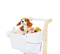 Pinolino Erna Einkaufswagen – Holzspielzeug mit Stoffkorb & Rädern in Weiß