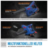 Güde Akku Bläser und Sauger BUS 18-0 inklusive Ladegerät &  Akkupack Starter-Kit Set