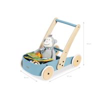 Pinolino Lauflernwagen Fiete – Holzlaufhilfe mit Bremse für Kinder