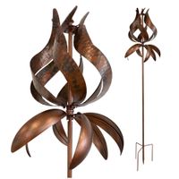 LEMODO Windrad Tulipa mit gegenläufigen Rotoren | Gartendeko in 3 Höhen aufbaubar