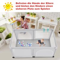 120 x 190cm Baby Laufstall mit 50 Spielbällen, Laufgitter mit atmungsaktivem Netz