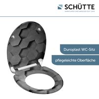 Duroplast WC-Sitz GREY HEXAGONS, mit Absenkautomatik und Schnellverschluss