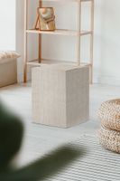 Sitzhocker aus Wellpappe mit Digitaldruck, ca. 33 x 44 x 33 cm - Jute