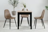 5tlg. Essgruppe aus Melaminbeschichtung klein - Schwarz/Artisan Eiche