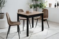 5tlg. Essgruppe aus Melaminbeschichtung mittel - Schwarz/Artisan Eiche