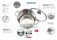 ELO Basic - Gemüsetopf 26cm/14,0L mit Glasdeckel