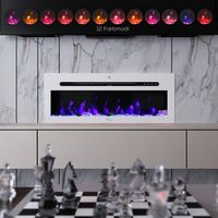 Elektrokamin, Panorama Weiß LED, 900/1800W, dimmbar, App-Steuerung, Fernbedienung, Zubehör, 92cm