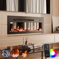 Elektrokamin, Panorama Schwarz LED, 900/1800W, dimmbar, App-Steuerung, Fernbedienung, Zubehör, 92cm