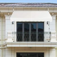 Klemmmarkise 200cm breit mit Handkurbel, höhenverstellbar UV-beständig