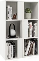 2er Set Bücherregal aus Holz, Standregal mit 3 Ebenen, Büroregal, Aufbewahrungsregal