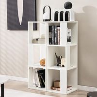 2er Set Bücherregal aus Holz, Standregal mit 3 Ebenen, Büroregal, Aufbewahrungsregal