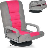 Bodenstuhl 360° drehbar, Bodensessel mit 6-Fach Verstellbarer Rückenlehne