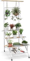 3-stöckiger Pflanzenständer zum Aufhängen, Leiterregal mit Hängestange