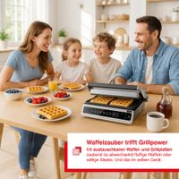 Solis Waffel &amp; Contact Grill Pro (Typ 7953) Kontaktgrill zum Toasten, Backen und Grillen, 28 x 25 cm