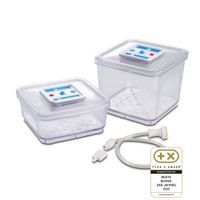 Vakuumierbehälter quadratisch weiss/transparent, 1000/2800 ml