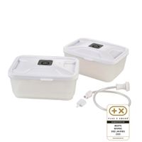 Solis Lunch Boxen für Vakuumierer transparent/weiss, (2 x 600 ml)