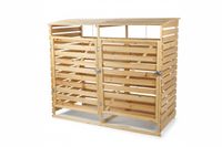 2er Mülltonnenbox lackiert aus Holz, wasserfest, ca. 145 x 92 x 122 cm - Hellbraun