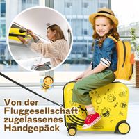 2tlg Kinderkoffer + Rucksack, Kindertrolley mit Rollen und wasserdichter Hartschale