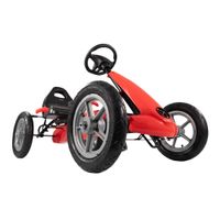 Go Kart Tretfahrzeug rot, Kinderfahrzeug ab 5 Jahre, Tretauto mit Leerlauf
