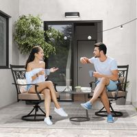 Gartenstühle 360° drehbar, 2er Set Terrassenstühle mit weichen Kissen, Stühle für Garten