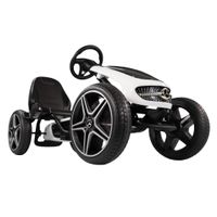 Go Kart Tretfahrzeug Mercedes weiß, Kinderfahrzeug ab 3 Jahre, Soundlenkrad